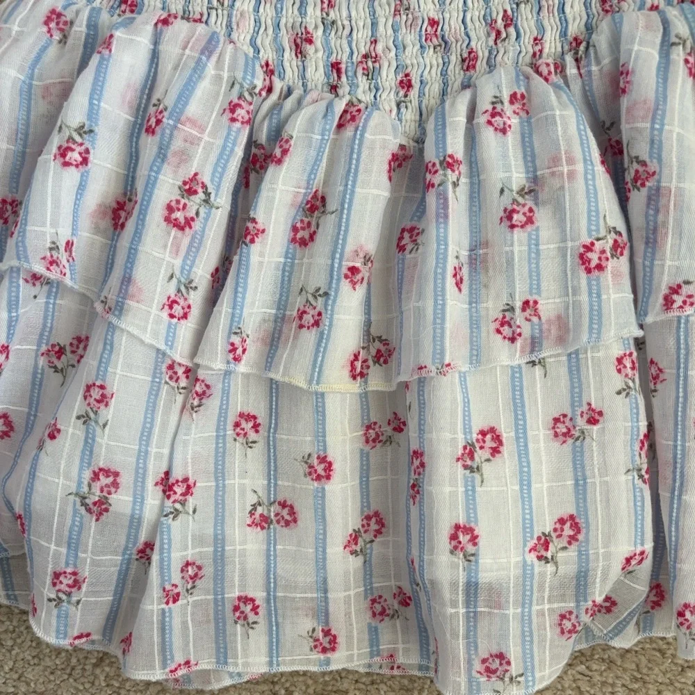 KatieJ NYC Girls' Marlee Smocked Floral Puff Sleeve Top & Brooke Skirt, size L